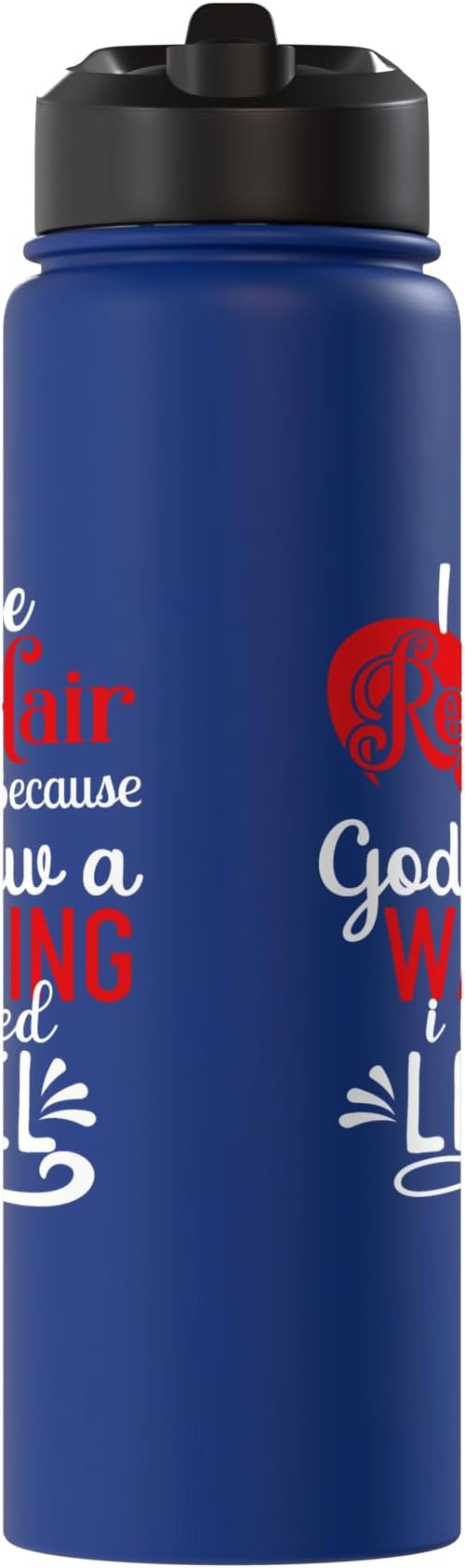 i have red hair because god knew i needed a warning label Stainless Steel Insulated Water Bottle