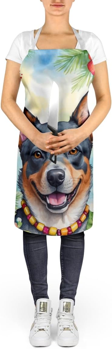 Caroline's Treasures Australian Cattle Dog Luau Apron Cooking Kitchen Server Baking Crafts Gardening for Adult Women Men, Unisex, Large, Multicolor