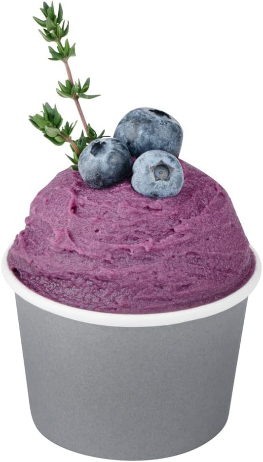 Coppetta 4 Ounce Dessert Cups, 200 Disposable Ice Cream Cups - Lids Sold Separately, Heavy-Duty, Gray Paper Frozen Yogurt Bowls, For Hot And Cold Foods, Perfect For Gelato Or Mousse - Restaurantware