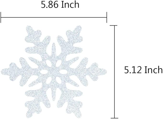 GOER 36 Pcs Snowflake Hanging Swirls for New Year Christmas Winter Party Decorations