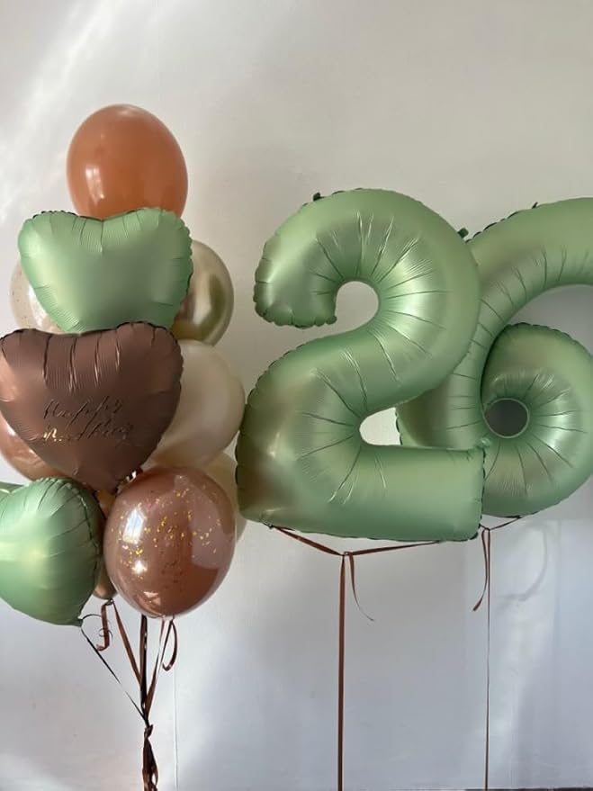 Number Balloons 1, 40 Inch One Balloons for 1st Birthday Girl Boy 1 11 21 Party Decorations Baby Shower Photo Shoot, Olive Green 1 Balloon