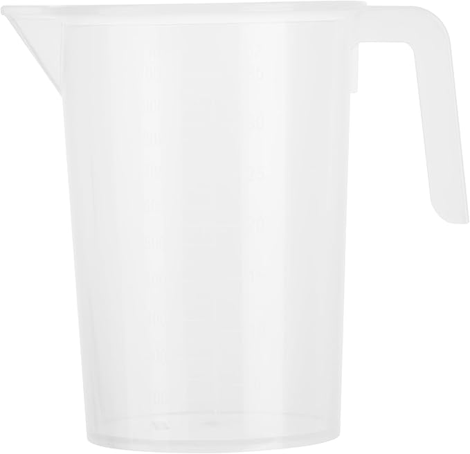 Restaurantware Measuring Cup, 1 Quart Pack of 1 Conical Spout Liquid Scaling Vessel Embossed Ml and Oz Graduations, Clear Plastic Measuring Cup with Handle, For Cooking Baking For Oil Flour