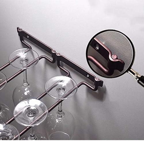 Wall Mount Hanger Supplies Hanging Stemware Under Cabinet Home Kitchen Holder Shelf Bar Wine Rack Double Row (Color : A)