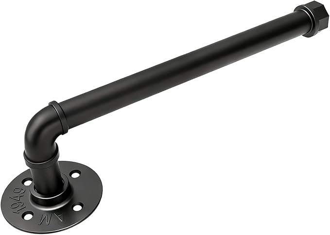 Wall Mount Industrial Paper Towel Holder, Heavy-Duty Retro Country Paper Towel Holder for Kitchen, Bathroom, Bedroom, and Outdoor Use, Black, 13 Inch (1 Pack)