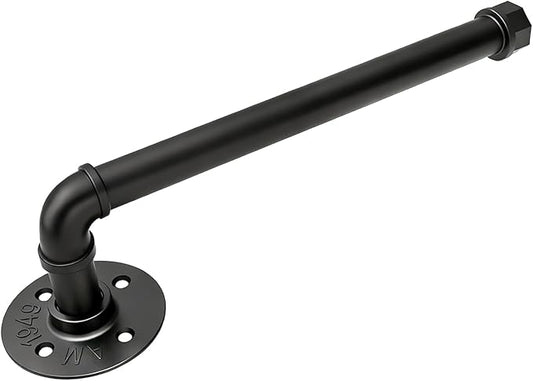 Wall Mount Industrial Paper Towel Holder, Heavy-Duty Retro Country Paper Towel Holder for Kitchen, Bathroom, Bedroom, and Outdoor Use, Black, 13 Inch (1 Pack)