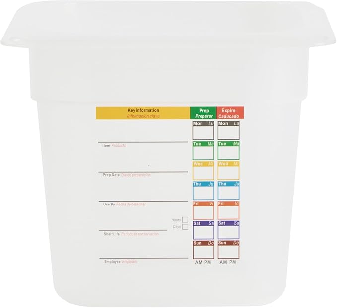 Restaurantware Food Storage Container 10 Pack of 6.8 x 4.2 x 5.9 Inches Plastic Stackable Storage Box White Reusable Label Container Dishwasher Safe For Restaurants And Kitchens