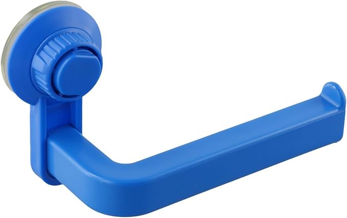 Punch-Free Paper Towel Holder, 10x14.5cm Wall-Mounted Toilet Roll Dispenser with Strong Suction Cup, ABS Material Bathroom Storage Organizer for Kitchen and Restroom(blue)