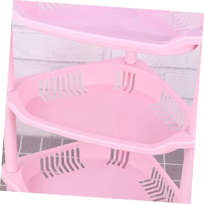 Ciieeo Plastic Basket Corner Shelf Storage Shelves Desk Stand Rack Bathroom Organizing Easy to Clean Assemble