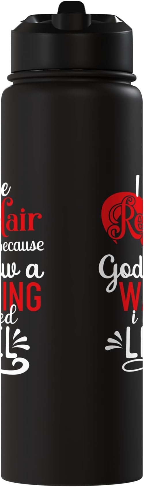 i have red hair because god knew i needed a warning label Stainless Steel Insulated Water Bottle