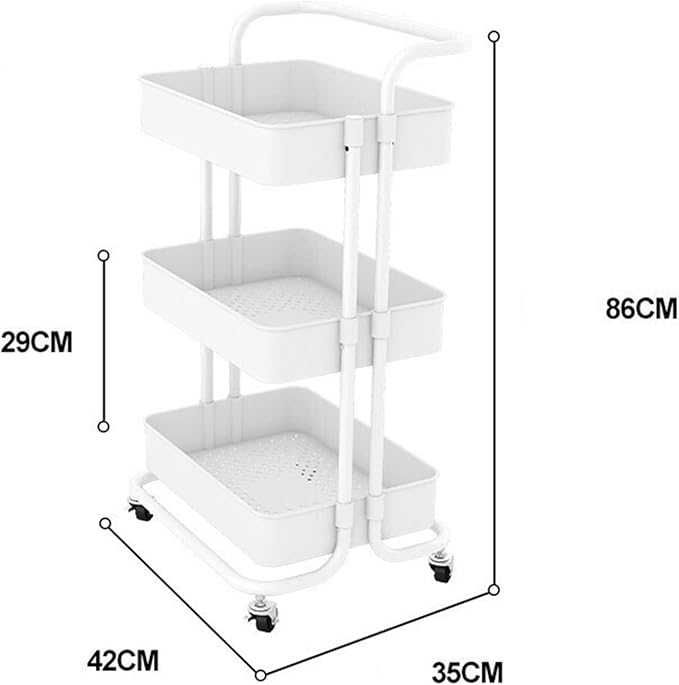 Kitchen Storage Rack Kitchen Storage Racks Parlor Bathroom Office Shelf Gadget Stainless Steel Holder Trolleys Food Clothes Sundry Organizer 3-Layer Storage Shelves (Color : Gold) (Gold)