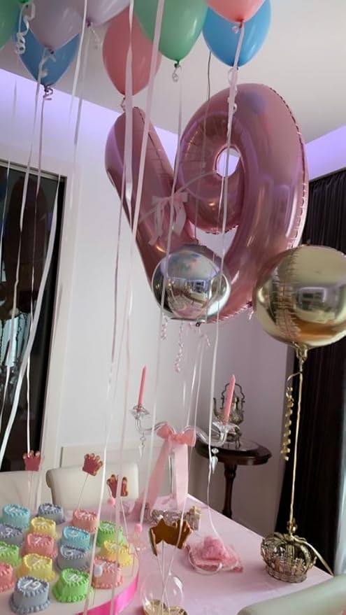 Number Balloons 19, Happy Birthday Decoration for 19th 91, Pink Balloon Numbers 40 Inch for Girls Boys Women Men Engagement, Bridal Shower Party