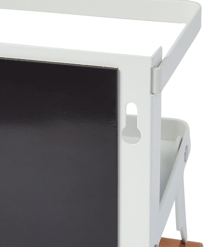 Household Essentials Metal Magnetic Spice Rack with Paper Towel Holder, White