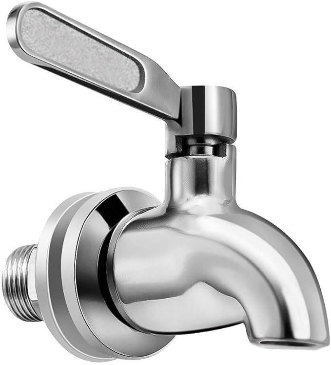 Vila Replacement Spigot for Beverage & Water Dispenser, Stainless Steel No-Rust Spout Faucet, Excellent Continuous Flow, Sturdy Alternative for Flimsy Plastic Taps, Fits Most Water Jugs, Mason Jars