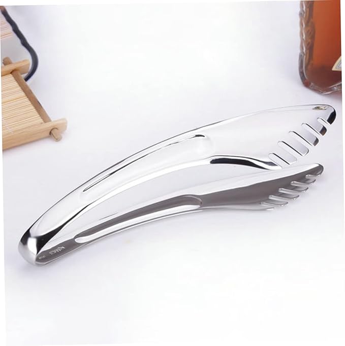 Spatula Metal Bread Toaster Sandwich Toaster 3pcs BBQ Tongs Pasta Noodles Tongs Bread Tongs Serving Clips Stainless Steel Food Clip Kitchen Serving Tongs Fixture Snack Appetizer, Silver