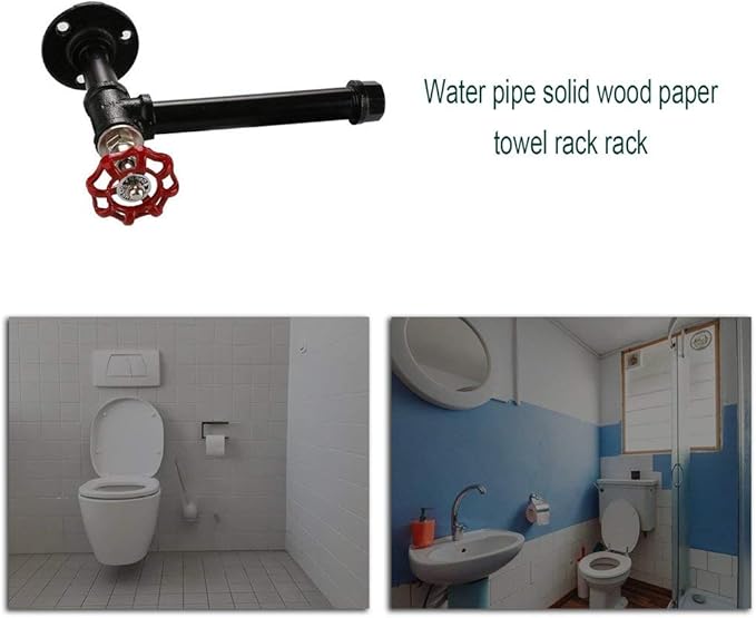 Paper Roll Holder Towel Hanger Bathroom Roll Holder Durable Industrial Water Pipe Napkin Holder Paper Towel Rack Holder for Kitchen Wall Mount Cabinet Hanging Paper Towel Rack