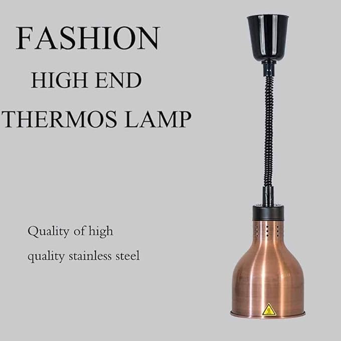 Retractable Hanging and Food Heat Retention lamp Single Head Expansion and Contraction Chandelier Buffet Cafeteria Food Insulation red Food Heating lamp 60 180 cm Long Length adju