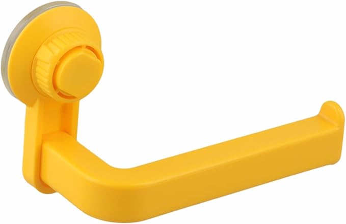 Punch-Free Paper Towel Holder, 10x14.5cm Wall-Mounted Toilet Roll Dispenser with Strong Suction Cup, ABS Material Bathroom Storage Organizer for Kitchen and Restroom(Yellow)