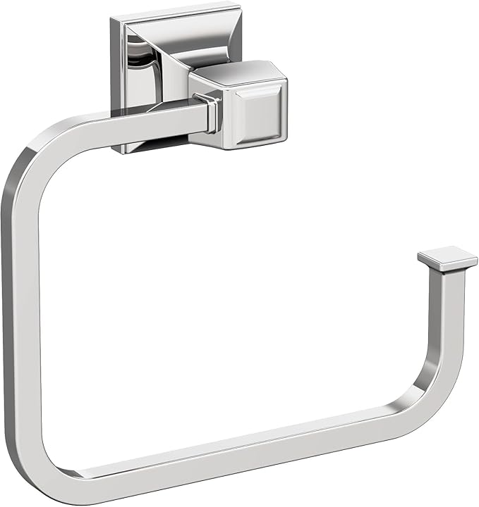 Amerock BH3602226 | Chrome Towel Ring | 5-3/4 in (146 mm) Length Towel Holder | Mulholland | Hand Towel Holder for Bathroom Wall | Small Kitchen | Bath Accessories