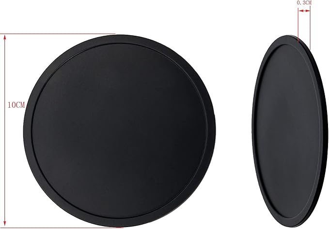 ONLYKXY 3 Pieces 3.93 Inch Silicone Coasters, Round Coasters for Drinks, Beverage Coffee Tea Coaster (Black)