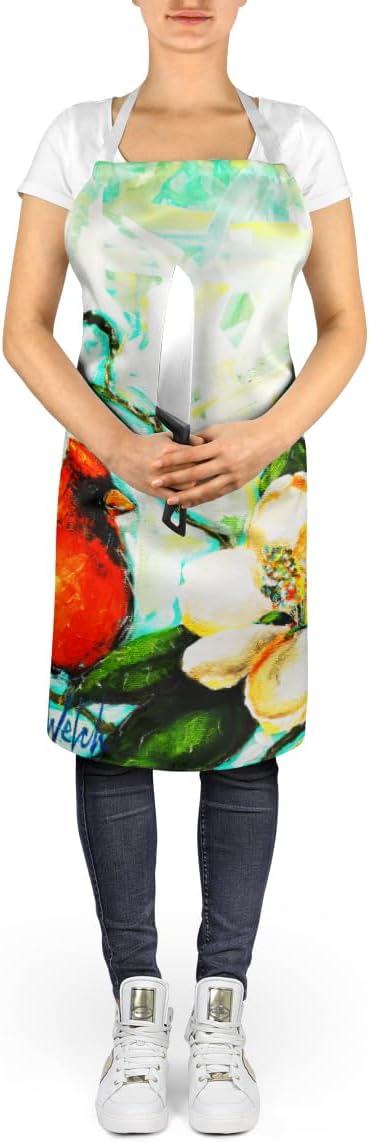 Caroline's Treasures Cardinal Aqua Apron Cooking Kitchen Server Baking Crafts Gardening for Adult Women Men, Unisex, Large, Multicolor