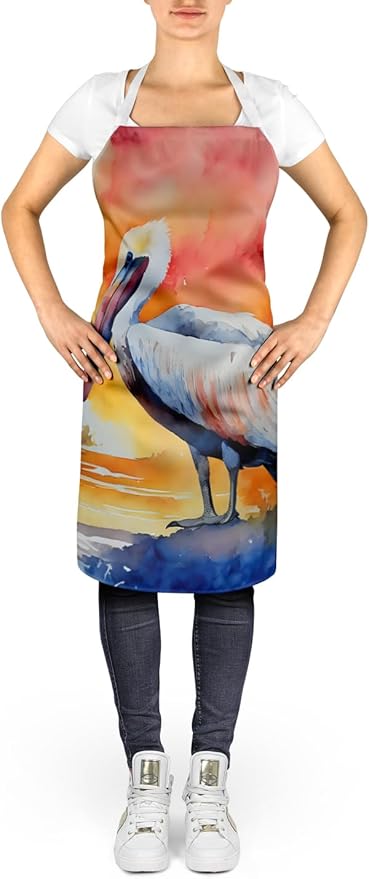 Caroline's Treasures Pelican Apron Cooking Kitchen Server Baking Crafts Gardening for Adult Women Men, Unisex, Large, Multicolor