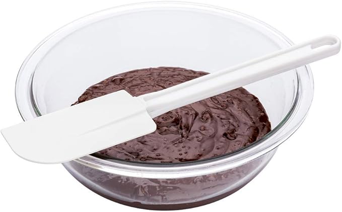 Restaurantware-Met Lux 14 Inch Rubber Spatula, 1 Flat Baking Spatula - Flexible, Dishwashable, White Rubber Cooking Spatula, Heat-Tolerant, Use For Mixing Or Scraping During Baking