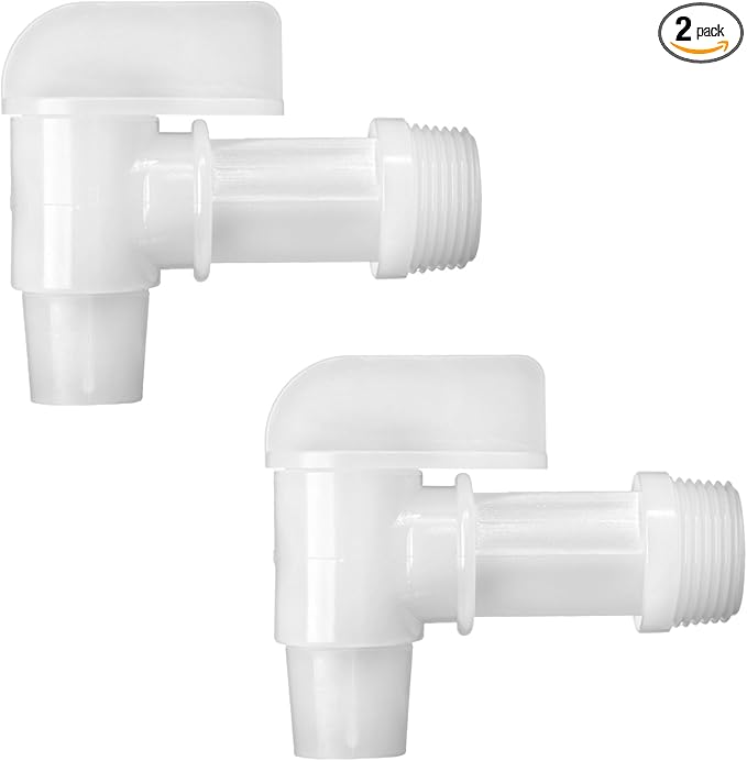 Barrel Faucet White Manual Handle Drum Faucet PE Plastic Drum Tap for Plastic or Steel Oil Drum or Water Container 3/4” by MUGLIO(2PCS)