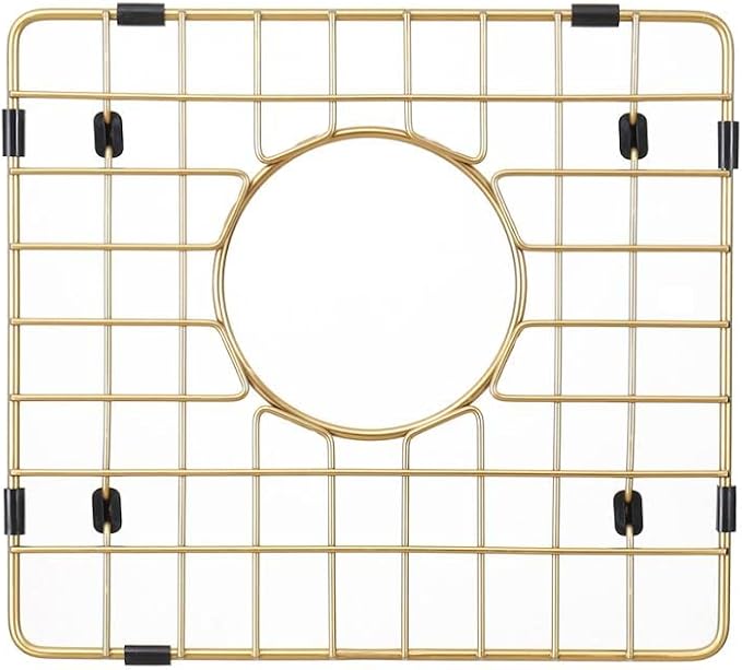 Starstar Sinks Protector Matte Gold 304 Stainless Steel Kitchen Sink Bottom Grid, Rack (11.5 L x 10.5 W)