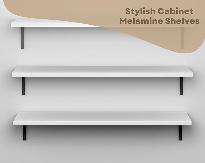 B&B HARDWARE Oversized Cabinet Shelves Melamine 1/2" Thick, Custom Cut to Size. (21" Depth x 59" Length).