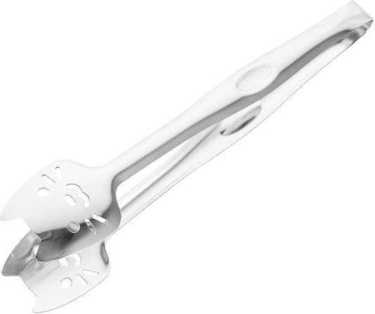 jojofuny Stainless Steel Kitchen Tongs Cat Face Design Metal Food Clips Small Buffet Serving Tongs for Cooking Baking and Dessert