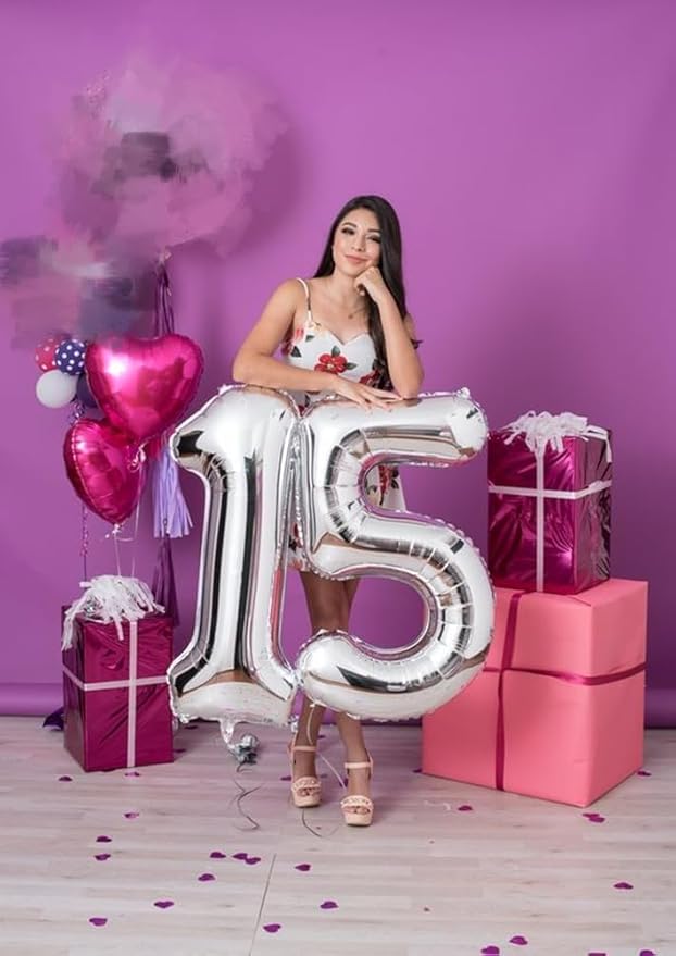 Silver Number Balloons 16, 40 In 16th Birthday Decorations for Boys Girls, Happy 61st Birthday Party Decorations Balloons for Engagement, Wedding, Celebration Party, Graduations