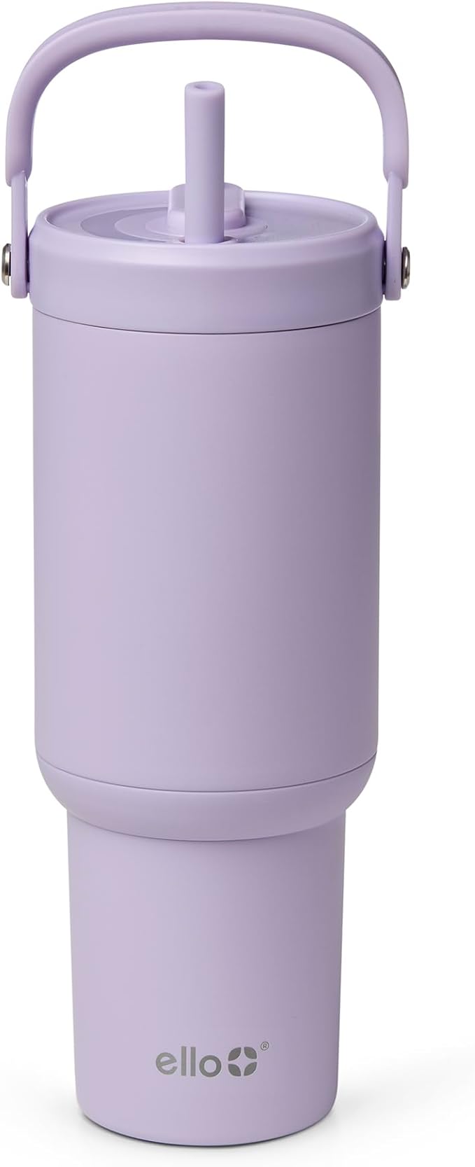Ello Oasis Go+ 26oz Tumbler with Top Handle and Retracting Straw | Reusable Insulated Stainless Steel Cup, 100% Leakproof Water Bottle, 24 Hours Cold, Cup Holder Friendly For Travel | Orchid