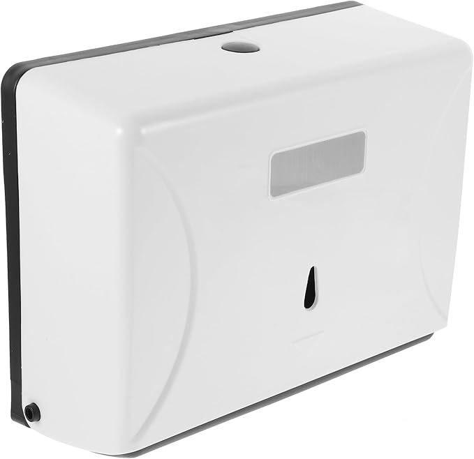 Tofficu Punch-Free Wall-Mounted Paper Towel Dispenser with Adhesive, Bathroom Tissue Holder for Kitchen Office Home, White Multifunctional Touchless Tissue Box for Commercial and Household