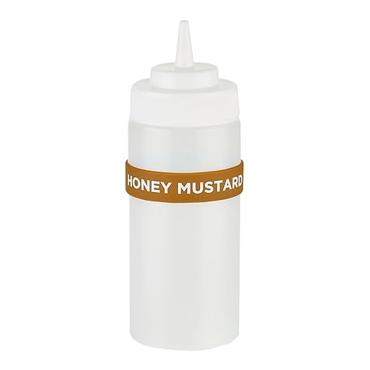 Restaurantware Silicone Squeeze Bottle Band 10 Count 2.75 Inch Dishwasher Safe Condiment Identification Band, Honey Mustard Brown Non-Slip Label Band for Condiment Labeling at Restaurants, Food Trucks
