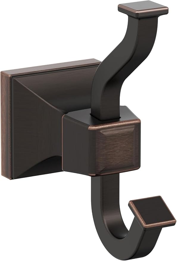 Amerock BH36020ORB | Oil Rubbed Bronze Single Robe Hook | 4-1/4 in. (108 mm) Length Towel Holder | Mulholland | Towel Hook for Bathroom | Bathroom Hardware | Bath Accessories