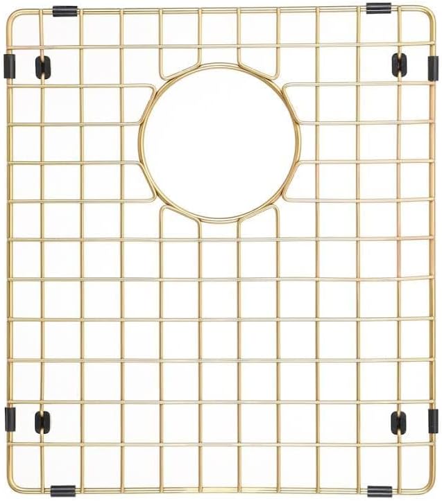 Starstar Sinks Protector Matte Gold 304 Stainless Steel Kitchen Sink Bottom Grid, Rack (11.75 x 14)