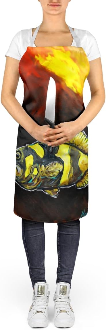 Caroline's Treasures Bumblebee Fish Apron Cooking Kitchen Server Baking Crafts Gardening for Adult Women Men, Unisex, Large, Multicolor