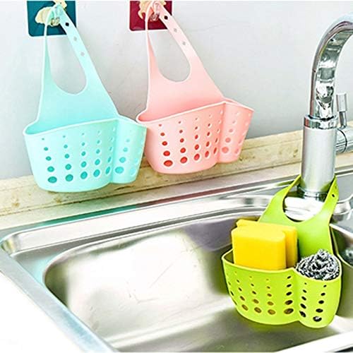 1Pcs Kitchen Organizer Adjustable Snap Sink Soap Sponge Holder Kitchen Hanging Drain Basket Kitchen Gadgets (Color : B) (D)