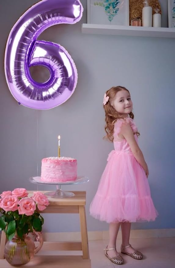 Number 6 Balloons Purple Party Decorations for Girl Boys, 40 In Big 6th Balloons for Engagement, Wedding, Celebration Party, Graduations, Photo Shoot