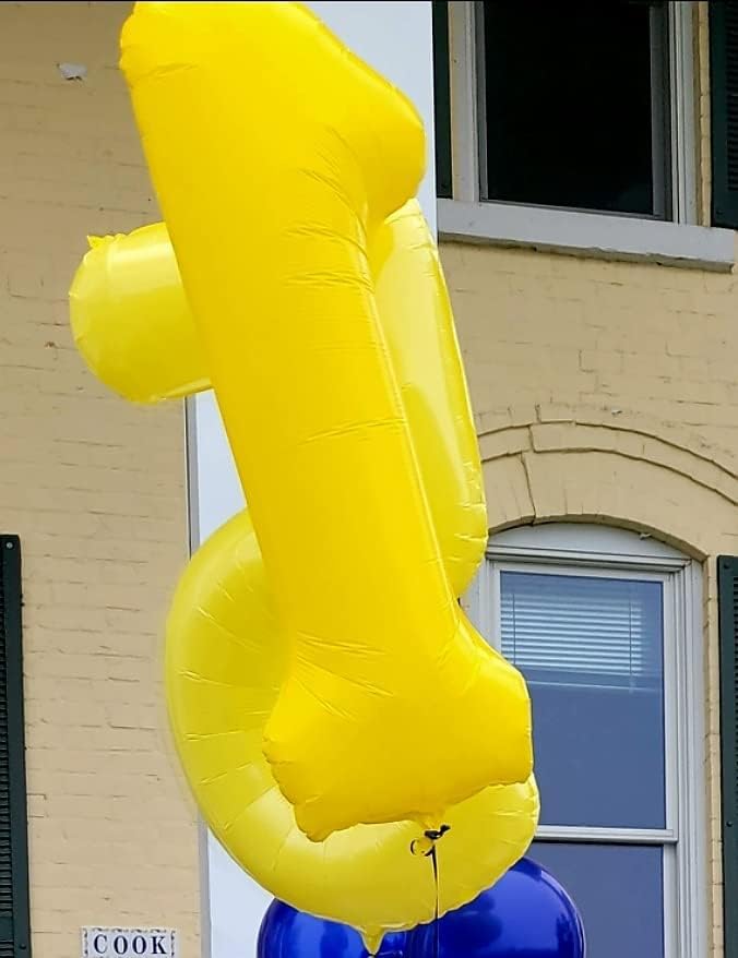 Balloon Numbers 40 Inch, 7 Balloons for Birthday Party, Yellow Number Balloons for 7, 17, 27 Game Competition Wedding Anniversaries Party Christmas