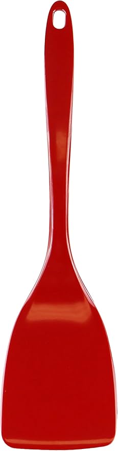 Reston Lloyd 100% Melamine Kitchen Utensil Set, Non Scratching Ladle, Spoon, Slotted Spoon & Spatula, Easy To Hold, Set of 4, Red