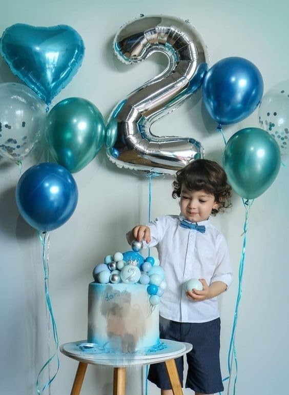 40 Inch Silver 27 Number Balloonss, Big 72 Balloons for Women Men, Birthday Party Decorations for Wedding, Celebration, Graduation, Photo Prop