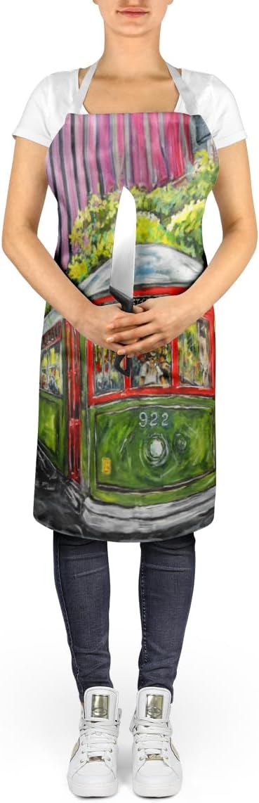 Caroline's Treasures Saint Charles No. 922 Streetcar Again Apron Cooking Kitchen Server Baking Crafts Gardening for Adult Women Men, Unisex, Large, Multicolor