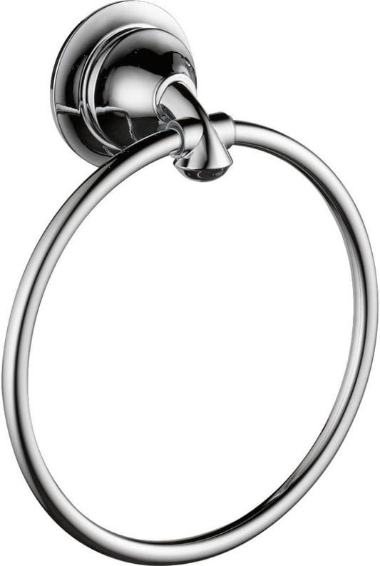 Delta Linden (1-Pack) Hand Towel Holder Polished Chrome Towel Racks for Bathroom Wall Round Towel Ring Holder for Bath Towel Hanger for Kitchen, Bathroom Accessories 79446
