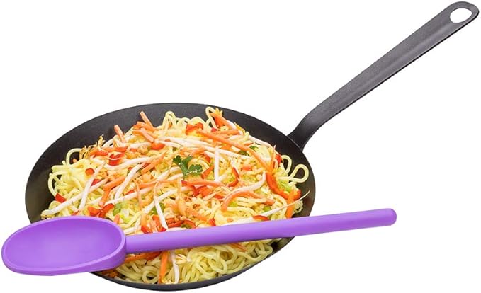 Restaurantware Met Lux 12 Inch Cooking Spoon 1 High Heat Mixing Spoon - Heat-Resistant Ideal For No-Stick Cookware Purple Nylon Kitchen Spoon For Baking Mixing Stirring Scooping or Serving
