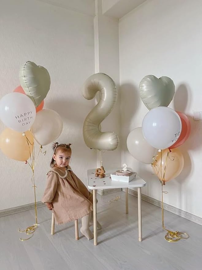 Number Balloons 40 In, 2 Balloons Numbers Birthday Decorations for Women Men, Cream Birthday Party Decorations Big Balloons for 12 22 25 Wedding, Celebration Party, Graduations