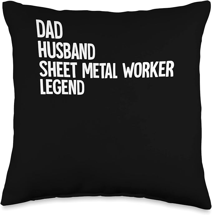 Sheet Metal Worker Dad Husband Throw Pillow, 16x16, Multicolor
