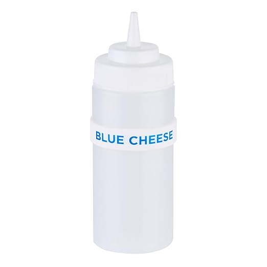 Restaurantware Silicone Squeeze Bottle Band 10 Count 2.75 Inch Dishwasher Safe Condiment Identification Band, Blue Cheese White Non-Slip Label Band for Condiment Labeling at Restaurants, Food Trucks