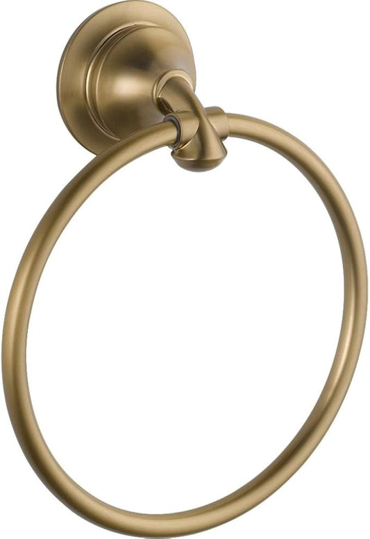 Delta Linden (1-Pack) Hand Towel Holder Champagne Bronze Towel Racks for Bathroom Wall Round Towel Ring Holder for Bath Towel Hanger for Kitchen, Bathroom Accessories 79446-CZ
