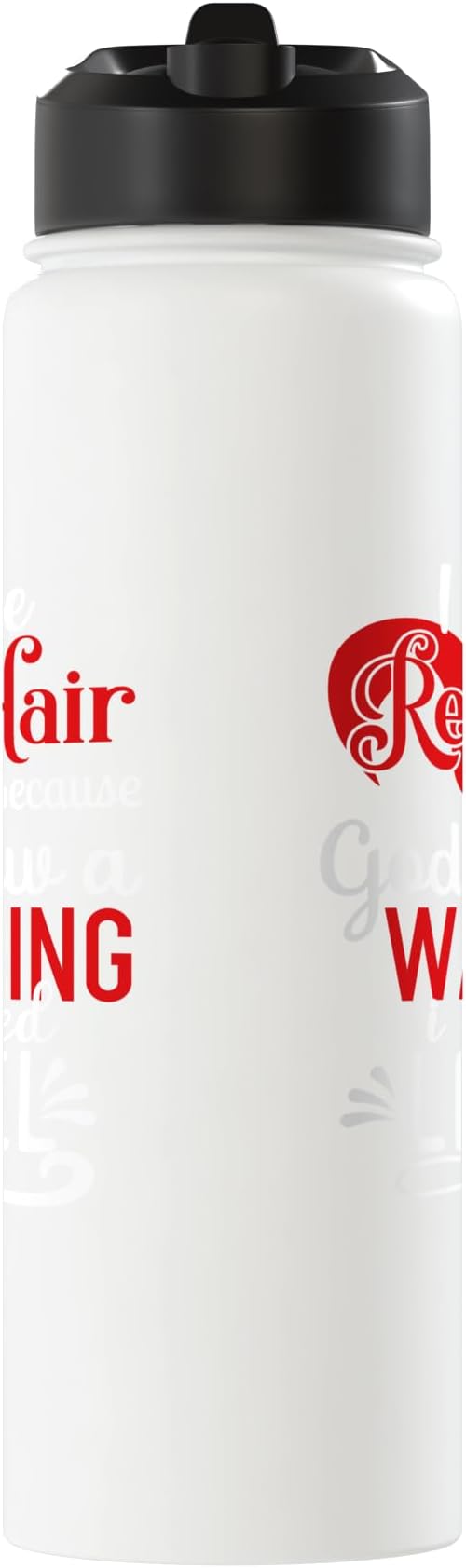 i have red hair because god knew i needed a warning label Stainless Steel Insulated Water Bottle